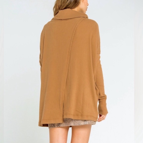 Free People Juicy Cowl Neck Oversized Waffle Sweater In Canyon Moon. NWT! Sz S - Picture 4 of 8